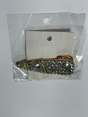 Gold Crystal Rhinestone Hair Clip - Sparkle Accent